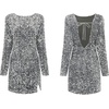 image:imageRVivimos Womens Sequin Bodycon Dress Fall Winter Velvet Warm Long Sleeve Crew Neck Sexy Backless Glitter Slit Mini DressSilver