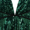 image:imageRVivimos Womens Sequin Dress Spaghetti Strap Sexy Deep V Neck Backless Glitter Club Party Skater Swing Mini DressBlack Green