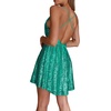 image:imageRVivimos Womens Sequin Dress Spaghetti Strap Sexy Deep V Neck Backless Glitter Club Party Skater Swing Mini DressLake Green
