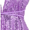 image:imageRVivimos Womens Sequin Dress Spaghetti Strap Sexy Deep V Neck Backless Glitter Club Party Skater Swing Mini DressLight Purple