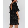 image:imageRVivimos Womens Sparkly Sequin Party Dress Fall Winter Short Sleeve Crew Neck Velvet Loose Elegant Backless Mini DressBlack