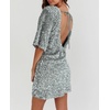 image:imageRVivimos Womens Sparkly Sequin Party Dress Fall Winter Short Sleeve Crew Neck Velvet Loose Elegant Backless Mini DressSilver