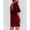 image:imageRVivimos Womens Sparkly Sequin Party Dress Fall Winter Short Sleeve Crew Neck Velvet Loose Elegant Backless Mini DressWinered