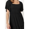 image:imageRVivimos Womens Summer 2026 Maxi Dress Short Sleeve Square Neck Elastic Smocked Swiss Dots Casual ALine Flowy Long DressesBlack