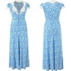 image:imageRVivimos Womens Summer 2026 Maxi Sundress Short Sleeve V Neck Retro Cottagecore Slim Casual Polka Dots Long DressSky Blue