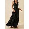 image:imageRVivimos Womens Summer Boho Maxi Dress 2026 Sleeveless Elastic Waist Layered Backless Beach Flowy Long DressBlack