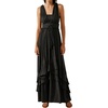 image:imageRVivimos Womens Summer Boho Maxi Dress 2026 Sleeveless Elastic Waist Layered Backless Beach Flowy Long DressBlack