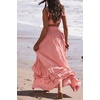 image:imageRVivimos Womens Summer Boho Maxi Dress 2026 Sleeveless Elastic Waist Layered Backless Beach Flowy Long DressPink