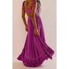 image:imageRVivimos Womens Summer Boho Maxi Dress 2026 Sleeveless Elastic Waist Layered Backless Beach Flowy Long DressPlum
