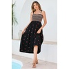 image:imageRVivimos Womens Summer Cotton Boho Midi Dress 2026 Spaghetti Strap Floral Embroidered Smocked Tiered Flowy Long DressesBlack