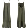 image:imageRVivimos Womens Summer Cotton Maxi Dress Adjustable Spaghetti Strap Boho Casual Backless Ruffle Loose Fit Flowy DressArmygreen