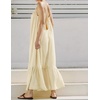 image:imageRVivimos Womens Summer Cotton Maxi Dress Adjustable Spaghetti Strap Boho Casual Backless Ruffle Loose Fit Flowy DressBeige