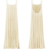 image:imageRVivimos Womens Summer Cotton Maxi Dress Adjustable Spaghetti Strap Boho Casual Backless Ruffle Loose Fit Flowy DressBeige
