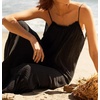 image:imageRVivimos Womens Summer Cotton Maxi Dress Adjustable Spaghetti Strap Boho Casual Backless Ruffle Loose Fit Flowy DressBlack