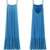 image:imageRVivimos Womens Summer Cotton Maxi Dress Adjustable Spaghetti Strap Boho Casual Backless Ruffle Loose Fit Flowy DressBlue