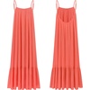 image:imageRVivimos Womens Summer Cotton Maxi Dress Adjustable Spaghetti Strap Boho Casual Backless Ruffle Loose Fit Flowy DressCoral Orange