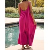 image:imageRVivimos Womens Summer Cotton Maxi Dress Adjustable Spaghetti Strap Boho Casual Backless Ruffle Loose Fit Flowy DressHotpink