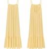 image:imageRVivimos Womens Summer Cotton Maxi Dress Adjustable Spaghetti Strap Boho Casual Backless Ruffle Loose Fit Flowy DressLight Yellow