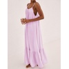 image:imageRVivimos Womens Summer Cotton Maxi Dress Adjustable Spaghetti Strap Boho Casual Backless Ruffle Loose Fit Flowy DressLightpurple