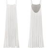 image:imageRVivimos Womens Summer Cotton Maxi Dress Adjustable Spaghetti Strap Boho Casual Backless Ruffle Loose Fit Flowy DressWhite