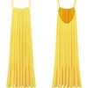 image:imageRVivimos Womens Summer Cotton Maxi Dress Adjustable Spaghetti Strap Boho Casual Backless Ruffle Loose Fit Flowy DressYellow