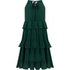 image:imageRVivimos Womens Summer Dress Boho Sleeveless Halter Layered Ruffle Casual Swing Mini Dress with PocketsEmeraldgreen
