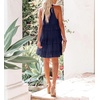 image:imageRVivimos Womens Summer Dress Boho Sleeveless Halter Layered Ruffle Casual Swing Mini Dress with PocketsNavyblue