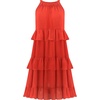 image:imageRVivimos Womens Summer Dress Boho Sleeveless Halter Layered Ruffle Casual Swing Mini Dress with PocketsOrange