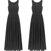 image:imageRVivimos Womens Summer Linen Tank Midi Dress 2026 Sleeveless Elastic Smocked ALine Tiered Boho Casual Flowy Beach SundressBlack2