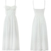 image:imageRVivimos Womens Summer Midi Milkmaid Dress Sleeveless Square Neck Button Up Cottagecore ALine Flowy Long Sun DressWhite
