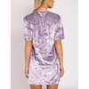 image:imageRVivimos Womens Summer Short Sleeve Crushed Velvet Mini Short DressesLavender