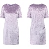 image:imageRVivimos Womens Summer Short Sleeve Crushed Velvet Mini Short DressesLavender