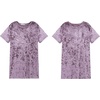 image:imageRVivimos Womens Summer Short Sleeve Crushed Velvet Mini Short DressesPurple