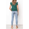 image:imageRVivimos Womens Summer Sleeveless V Neck Button Up Ruffles Cotton Blouse TopsGreen