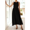 image:imageRVivimos Womens Summer Tulle Elegant Sleeveless Crew Neck Casual Cocktail Wedding Guest Tiered Tank Maxi DressBlack