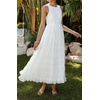 image:imageRVivimos Womens Summer Tulle Elegant Sleeveless Crew Neck Casual Cocktail Wedding Guest Tiered Tank Maxi DressWhite
