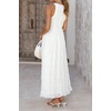 image:imageRVivimos Womens Summer Tulle Elegant Sleeveless Crew Neck Casual Cocktail Wedding Guest Tiered Tank Maxi DressWhite