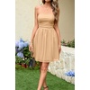 image:imageRVivimos Womens Tulle Sequin Homecoming Dresses Tube Sleeveless Tie Waist ALine Puffy Sparkly Party Mini Dress ClubwearChampagne
