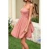 image:imageRVivimos Womens Tulle Sequin Homecoming Dresses Tube Sleeveless Tie Waist ALine Puffy Sparkly Party Mini Dress ClubwearPink