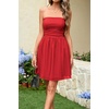 image:imageRVivimos Womens Tulle Sequin Homecoming Dresses Tube Sleeveless Tie Waist ALine Puffy Sparkly Party Mini Dress ClubwearWine Red