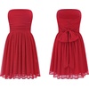 image:imageRVivimos Womens Tulle Sequin Homecoming Dresses Tube Sleeveless Tie Waist ALine Puffy Sparkly Party Mini Dress ClubwearWine Red