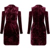 image:imageRVivimos Womens Winter Crushed Velvet Long Sleeves Cold Shoulder High Neck Bodycon Mini DressBurgundy