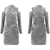 image:imageRVivimos Womens Winter Crushed Velvet Long Sleeves Cold Shoulder High Neck Bodycon Mini DressSilver