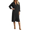 image:imageRVivimos Womens 2026 Fall Corduroy Cotton Midi Dress Long Sleeve Button Down Casual Loose Shirt Long Dresses with PocketsBlack