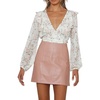 image:imageRVivimos Womens Chiffon Long Sleeves Floral Print Ruffled Boho VNeck Wrap Crop Blouses TopsWhite