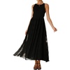 image:imageRVivimos Womens Summer Tulle Elegant Sleeveless Crew Neck Casual Cocktail Wedding Guest Tiered Tank Maxi DressBlack