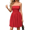 image:imageRVivimos Womens Tulle Sequin Homecoming Dresses Tube Sleeveless Tie Waist ALine Puffy Sparkly Party Mini Dress ClubwearWine Red