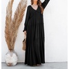 image:imageRVivimos Maxi Dress for Women Long Sleeve V Neck Empire Waist Layered Ruffle Boho Casual Flowy Long DressesBlack