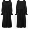 image:imageRVivimos Maxi Dress for Women Long Sleeve V Neck Empire Waist Layered Ruffle Boho Casual Flowy Long DressesBlack