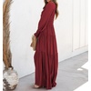 image:imageRVivimos Maxi Dress for Women Long Sleeve V Neck Empire Waist Layered Ruffle Boho Casual Flowy Long DressesBurgundy